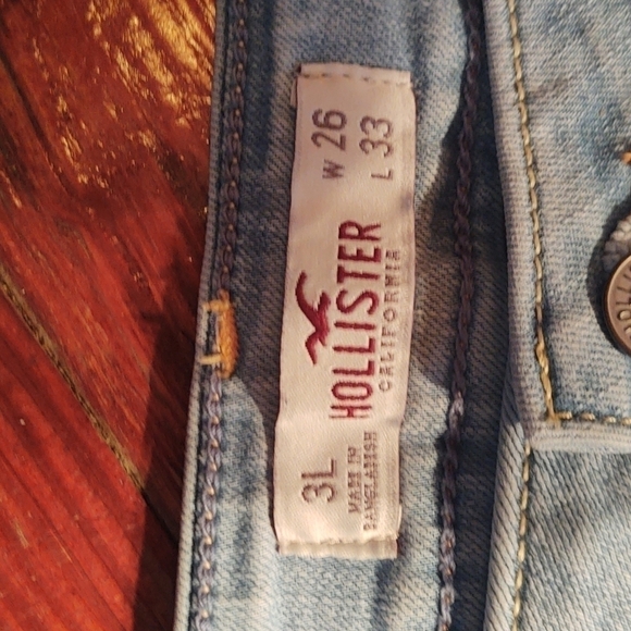 Hollister Light Wash Skinny Jeans Sz 3L/W 26 L 33 - Picture 4 of 9
